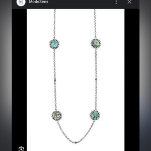 Lagos sterling silver abalone Inlay station necklace in multi
